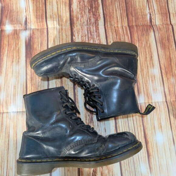 Dr. Martens Dark Green Blue The Original Leather Lace-Up Mid-Calf Boots Size 10 - Picture 7 of 11